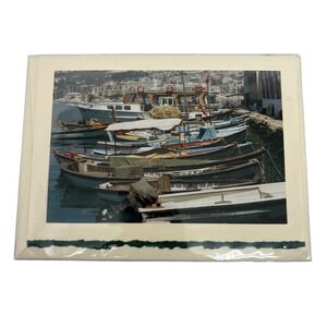 Design Imports Turkey Harbor Boats Greeting Card Blank Photography Nautical 5x7